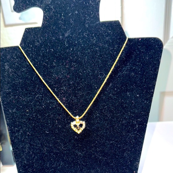 Authentic Cristian Dior Gold Heart Pendant Necklace - Picture 1 of 14